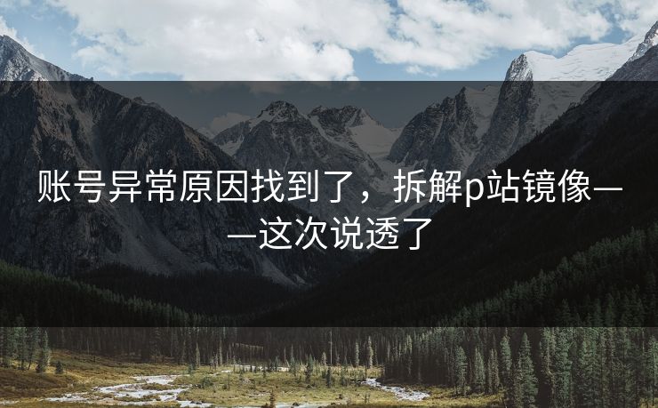 账号异常原因找到了，拆解p站镜像——这次说透了